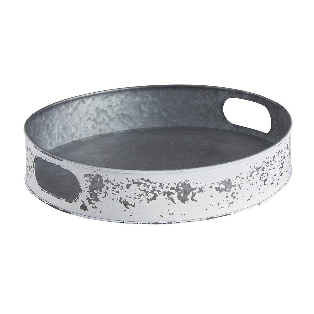 47th & Main Metal Decorative Tray, Set of 2, Rustic White