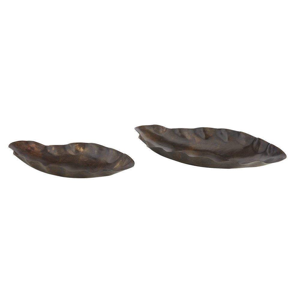 47th & Main Metal Decorative Tray, Set of 2, Dark Brown