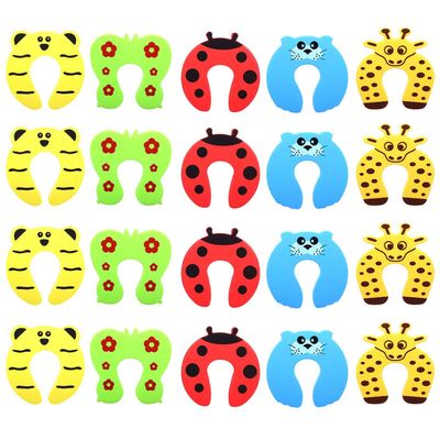 20Pcs Door Pinch Guard Baby Proof Doors Foam Baby Safety Finger Protectors Stop Soft Foam Stopper for Kids Toddler (Random Color)