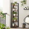 VASAGLE Corner Shelf, 5 Tier Bookshelf, Tall Corner Storage Shelves, Plant Stand for Living Room, Bedroom, Bathroom, Home Office, Rustic Brown and Black ULLS803B01 view 4