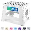 Dyforce Folding Step Stool 9 Inch, Kids Step Stool, Heavy Duty Step Stools for Adults, Compact Foot Stools, Light-Weight Toddler Step Stools for Kitchen, Bathroom, Holds Up to 300 lbs (White) view 1