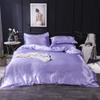 1 PC Satin Duvet Cover 600 Thread Counts 100% Silky Satin Lilac|Oversized King Hotel Quality Duvet Cover Set with Zipper Closure & Corner Ties Luxury Soft Lightweight & Breathable Bedding Set view 1