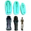 3 Silicone Mold, Halloween Resurrection Egyptian Pharaoh Coffin Bone Corpse Model Silicone Mold, Scary Decoration Plaster Mold view 1