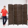 4 Panel Room Dividers and Folding Privacy Screens, 6ft Tall Foldable Portable Room Seperating Divider, Handwork Wood Mesh Woven Design Room Divider Wall, Room Partitions and Dividers Freestanding view 1