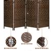 4 Panel Room Dividers and Folding Privacy Screens, 6ft Tall Foldable Portable Room Seperating Divider, Handwork Wood Mesh Woven Design Room Divider Wall, Room Partitions and Dividers Freestanding view 4