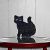Decorative Tinsel Cat - 12.5" W X 12" H | Black | 1 Pc view 3
