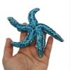 1Pc Handmade Ceramic Starfish Tile, Coastal Wall Decor For Home, Swimingpool Aquarium or Fish Tank, Beach Lover Gift for Women (14cm/5.2in Diameter, Blue) view 4