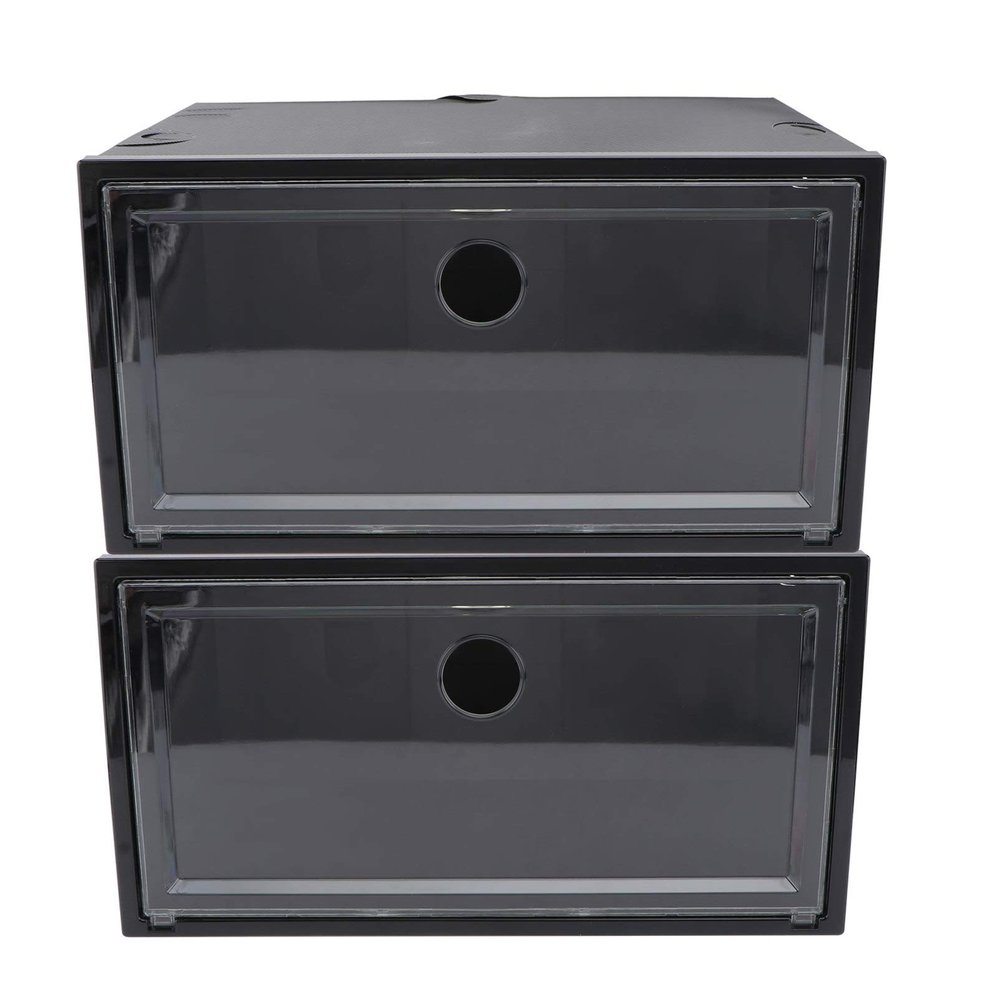 1pc Side Opening Creative Shoes Case Plastic Shoes Organizer for Closet Stackable Sneaker Storage Container for Home Organization