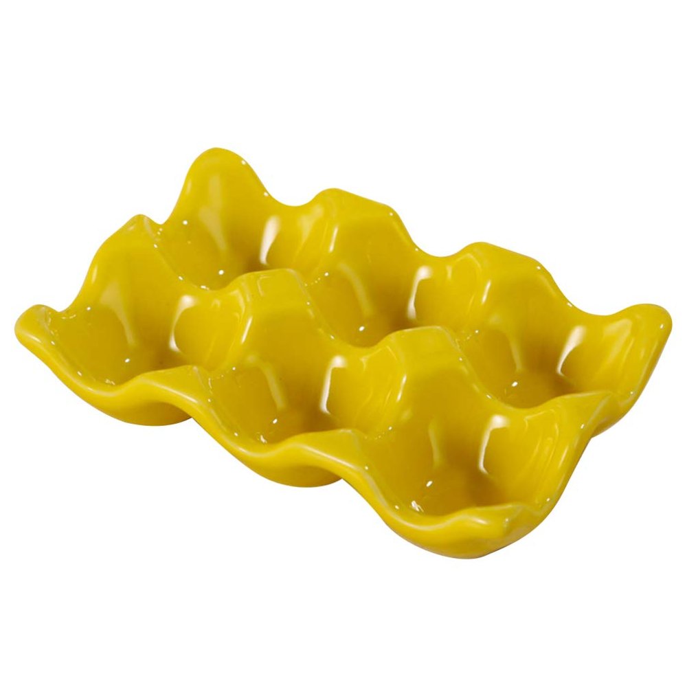 SOLUSTRE Egg Storage Drawer Ceramic Egg Crate Fridge Elegant Odorless Break-resistant