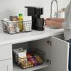 Aeggplant Kitchen Wire Baskets Farmhouse Decor Metal Food Storage Organizer,Household Refrigerator Bin with Built-in Handles for Cabinets,Pantry,Bathroom,Black view 3