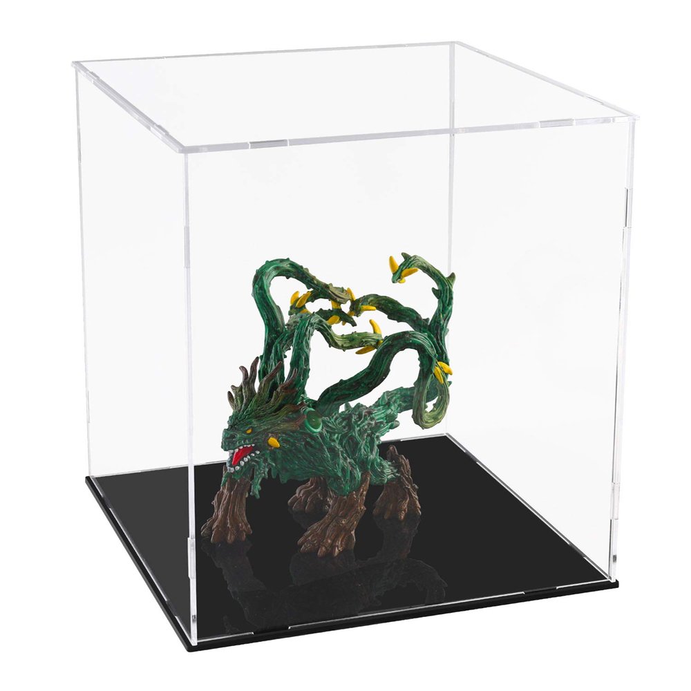 A+ DESIGN Clear Acrylic Display Case Assemble Collectibles Box Alternative Glass Case for Display Action Figures Home Storage & Organizing Toys (5.5x5.5x9.5 inch; 14x14x24 cm)