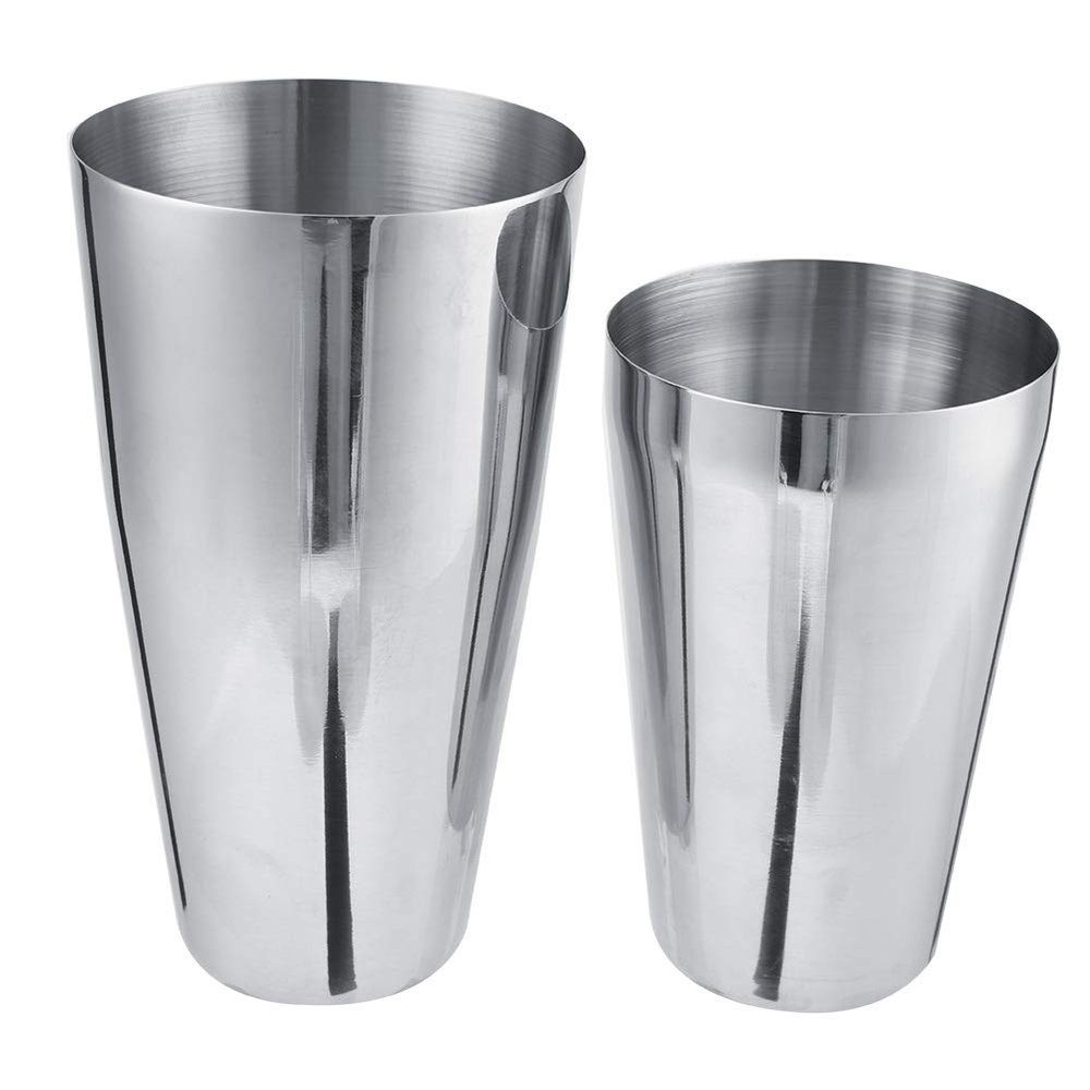 Stainless Steel Cocktail Shaker Set of 2, Bar Shaker Cup Boston Shaker Drink Mixing Shakers Mixer Bartending Shaker Bottle(800/600ML)