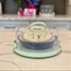 Top Shelf Elements Pie, Cheesecake Carrier for up to 11 in x 3 in cake. Two Sided Fashionable Stand Doubles as Five Section Serving Tray Perfect Taker Caddie for Travel view 3