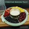 Top Shelf Elements Pie, Cheesecake Carrier for up to 11 in x 3 in cake. Two Sided Fashionable Stand Doubles as Five Section Serving Tray Perfect Taker Caddie for Travel view 4