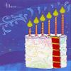 Designer Greetings Cake with Die Cut Window Slice and Candle Flames Niece Birthday Card view 1