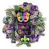 Comedy Tragedy Wreath with BEADS BEADS BEADS! Mardi Gras Fat Tuesday Wreath, Mardi Gras Decorations. Handmade by Paradise Wreath Boutique! view 1