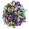 Comedy Tragedy Wreath with BEADS BEADS BEADS! Mardi Gras Fat Tuesday Wreath, Mardi Gras Decorations. Handmade by Paradise Wreath Boutique! view 2