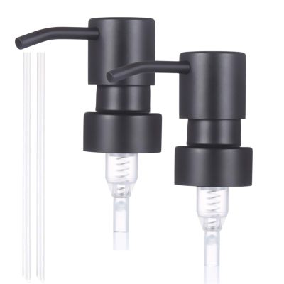 Soap Dispenser Replacement Pump, Stainless Steel Lotion Pump, Black-Colored Brushed Metal Soap Dispensers2 Pack