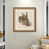 INVIN ART Framed Canvas Giclee Print Young Hare, 1502 by Albrecht Drer Wall Art Living Room Home Office Decorations(European Retro Golden Frame with Linen Liner,28"x28") view 3