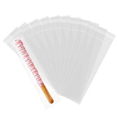 200 Pcs Self Sealing Cellophane Bags, 3x11 Inches Cookie Bags, Resealable Cellophane Bags Self Adhesive for Bakery Cookies Candy Snack