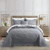 HZ & HY Oversized King Bedspread, Quilted Coverlet Bedding Set, Lightweight Thin Comforter, Reversible, Luxurious, 5 Piece, 100% Microfiber, Grey view 1