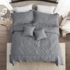 HZ & HY Oversized King Bedspread, Quilted Coverlet Bedding Set, Lightweight Thin Comforter, Reversible, Luxurious, 5 Piece, 100% Microfiber, Grey view 3