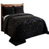 Better Trends Chenille Bedspreads Twin Size, Black 100% Cotton Chenille Medallion Design Tufted Bedding Coverlet Soft Lightweight, 96"x110" with 1 PC Sham 2 Pieces Set Ashton Collection view 2