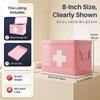Flexzion Large Metal First Aid Box Empty, 8.5-Inch, Pink with White Cross view 4