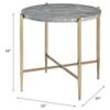 Acme Tainte Round Faux Marble Top End Table in Gray and Champagne view 3