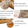 2PCS Gold Pillows Sequins Decorative Pillows,18"x18" Textile Glitter Sequins Square Solid Throw Pillow Covers Cushion Case Hidden Zipper Design for Home Decoration Bed Living Room Party Wedding view 2