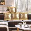 2PCS Gold Pillows Sequins Decorative Pillows,18"x18" Textile Glitter Sequins Square Solid Throw Pillow Covers Cushion Case Hidden Zipper Design for Home Decoration Bed Living Room Party Wedding view 3
