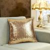 2PCS Gold Pillows Sequins Decorative Pillows,18"x18" Textile Glitter Sequins Square Solid Throw Pillow Covers Cushion Case Hidden Zipper Design for Home Decoration Bed Living Room Party Wedding view 4