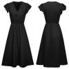 Andongnywell Women's Sexy Lace Dress V Neck Spaghetti Strap Hollow Out Bodycon Midi Skirt perspective fishtail dresses (Black,Small) view 4