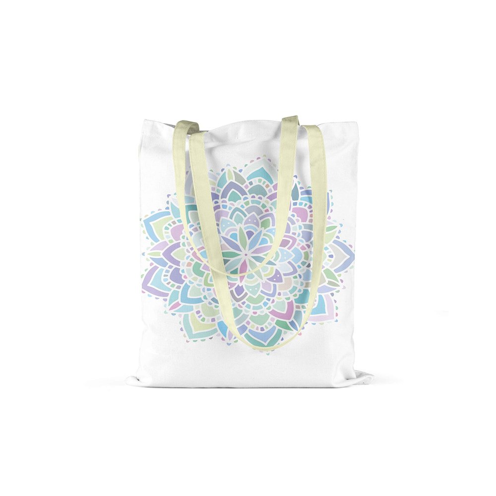 Bonamaison Printed Tote Bag, Reusable Grocery Bag, Shopping Bag, Machine Washable, Eco Friendly, Foldable, Canvas Cloth Bag with Handles, 34x40 Cm - Designed and Manufactured in Turkey