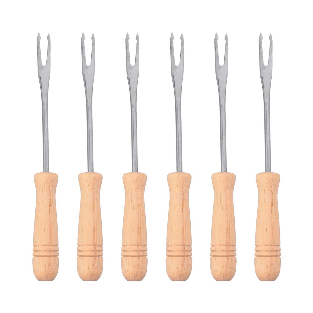 6 Pcs Corn Holders Stainless Steel with Wood Handles