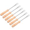 6 Pcs Corn Holders Stainless Steel with Wood Handles view 2