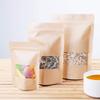 LZLPACKING Kraft Stand Up bags 100 Pcs,Brown Resealable with Window for Home or Business,Coffee,Food Storage Sealable Bags for Packaging(7.110.2) view 4