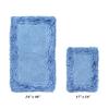 Better Trends 2 Piece Bathmat Set 100% Cotton Water Absorbent, Non-Slip Bath Rug Extra Soft Tufted Washable Mat for Bathroom, Kitchen, Home (17x24|24x40) Blue Shaggy Border Collection view 2