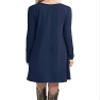 Andongnywell Women's Plus Size Long Sleeve Splicing Solid Color Slim Loose Swing Casual Dresses Length (Dark Blue,Medium) view 2