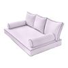 Prolinemax Style 3 - Mattress & Pillow Bolster Cushion for Outdoor Indoor Daybed Porch Swing Bed Contrast Trim Twin Size AD107 | Covers ONLY | view 3