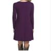 Andongnywell Women's Plus Size Long Sleeve Splicing Solid Color Slim Loose Swing Casual Dresses Length (Purple,XX-Large) view 2