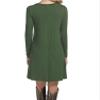 Andongnywell Women's Long Sleeve Pleated Loose Swing Casual Dress Patchwork Solid color slim dresses (Army Green,Medium) view 2