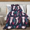 Avalokitesvara Cute Axolotl Flannel Blanket Super Soft and Warm for Bed Couch Sofa 120x90 Inch King Blanket for Family view 1