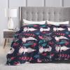 Avalokitesvara Cute Axolotl Flannel Blanket Super Soft and Warm for Bed Couch Sofa 120x90 Inch King Blanket for Family view 3