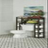 HomeRoots Espresso Finish 2 Tier Solid Wood Over Toilet Organizer view 2
