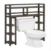 HomeRoots Espresso Finish 2 Tier Solid Wood Over Toilet Organizer view 3
