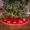 Gerson Holiday Pom Pom Snowflake Tree Skirt, 48-inches(Width), Velvet/Felt view 2