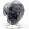 3.4" 660g Silverish Blue Celestite Geode Heart Polished Natural Sparkling Celestine Gemstone Crystal Mineral Clsuter Specimen - Madagascar + Stand view 2