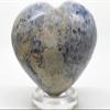 3.4" 660g Silverish Blue Celestite Geode Heart Polished Natural Sparkling Celestine Gemstone Crystal Mineral Clsuter Specimen - Madagascar + Stand view 4