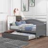 Daybed with Trundle,Twin Daybed Frame, Wooden Sofa Bed for Bedroom Living Room (Gray) view 1